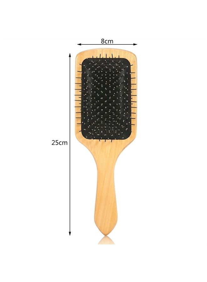 Betued Hair Care Comb, Anti‑Static Hair Brush, Bristle Hair Comb Simple Lady Female Wood Steel Needle Hairdressing Hair Care Healthy Scalp Massage Comb - Image 3