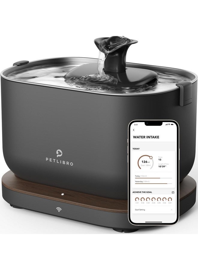 PETLIBRO PETLIBRO Cat Water Fountain, App Monitoring Pet Fountains for Cats Indoor with Stainless Steel Tray, 2.5L/84oz Dockstream Automatic Water Dispenser for Drinking, 2.4G Wi-Fi Smart Bowl Inside  - Image 1