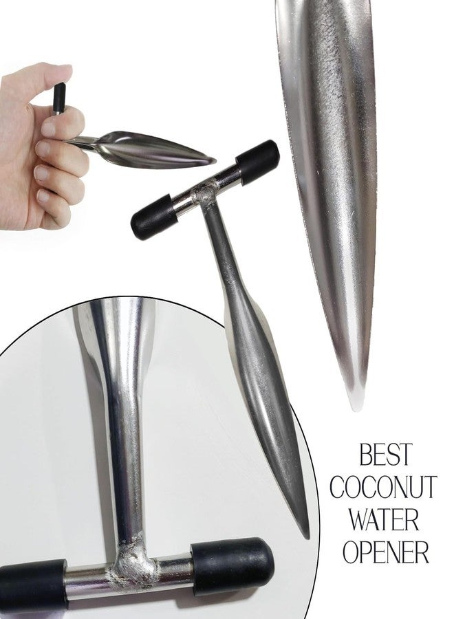 ADson™ Stainless Steel Green Coconut Opener Tool, T-Handle Drill Punch for Fresh Coconut Water - Image 3