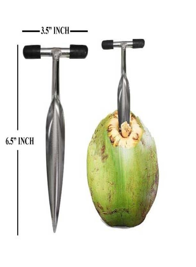 ADson™ Stainless Steel Green Coconut Opener Tool, T-Handle Drill Punch for Fresh Coconut Water - Image 5
