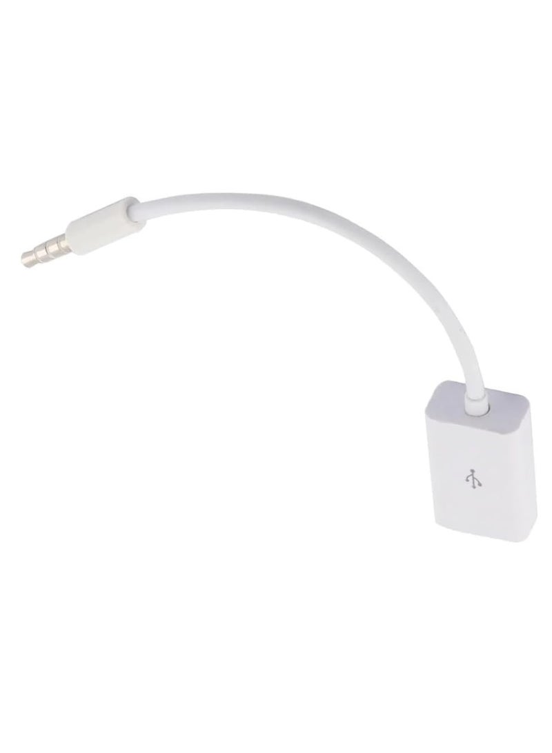 Generic 3.5mm Male AUX Audio Plug to USB 2.0 Female Converter Cable – 15CM – White – Adapter Cord for Car MP3 Audio Systems  - Image 5