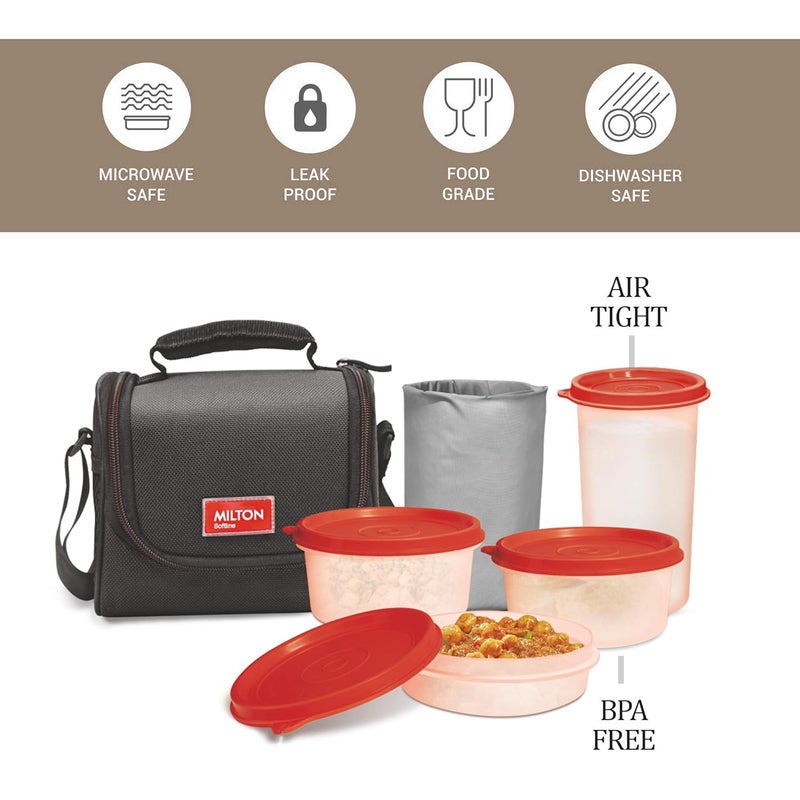 Milton Milton Full Meal Combo 4 Containers Lunch Box - Black - Image 2