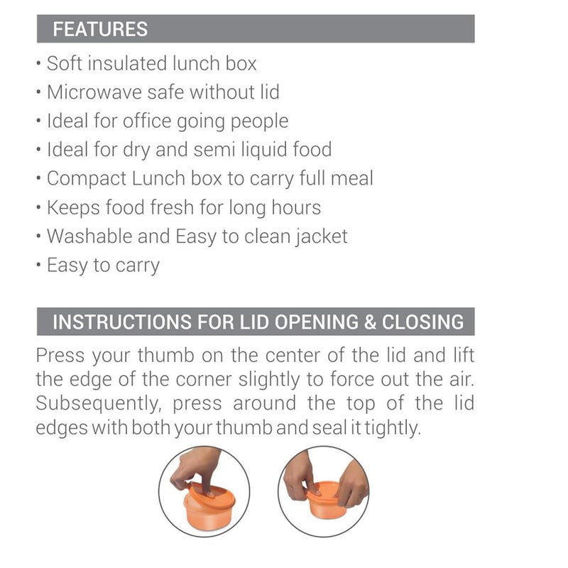 Milton Milton Full Meal Combo 4 Containers Lunch Box - Black - Image 5
