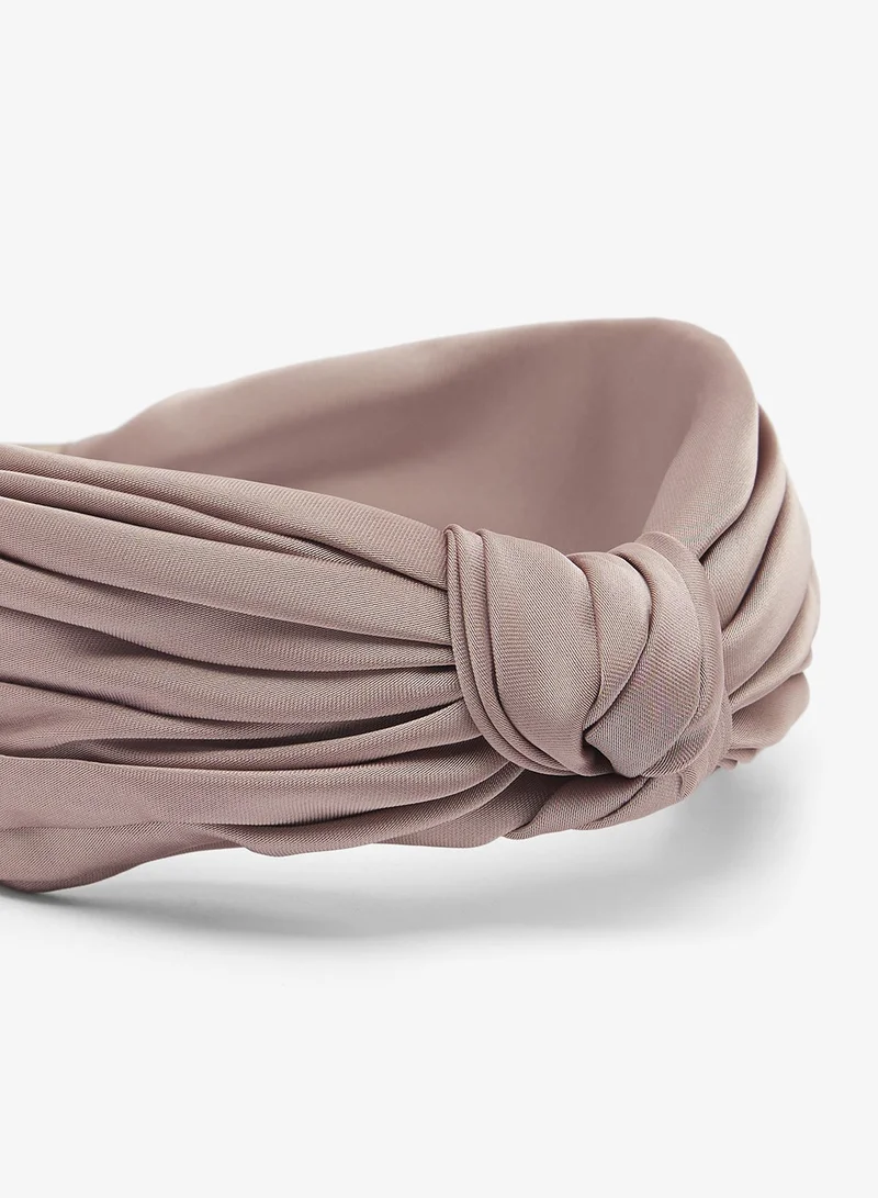 Khizana Brown Ruched Knot Detail Headband for Women | Best Price UAE