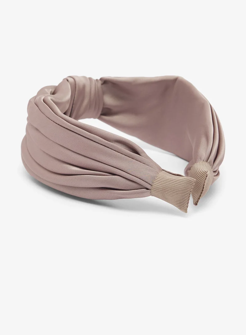 Khizana Brown Ruched Knot Detail Headband for Women | Best Price UAE