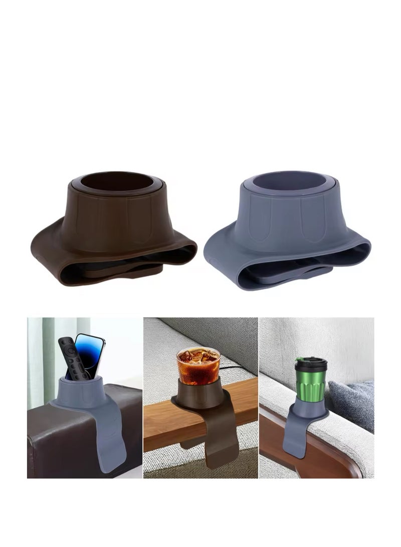 BLUE CORAL Sofa Storage Tray Anti Slip Silicone Sofa Storage Tray Drink Coaster Tray Waterproof Armrest Stand Cup Holder Home Organizer (Grey) - Image 5
