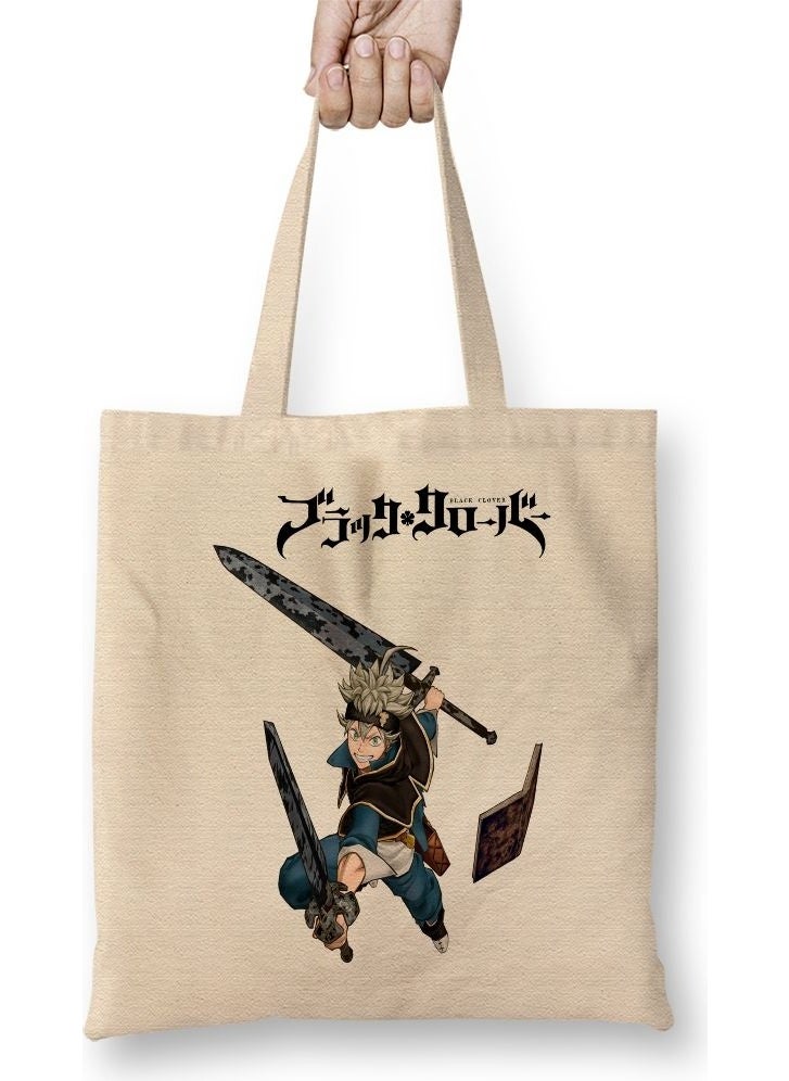 Baskı Dükkanı Print Shop Black Clover Anime Tote Bag Long Handle 