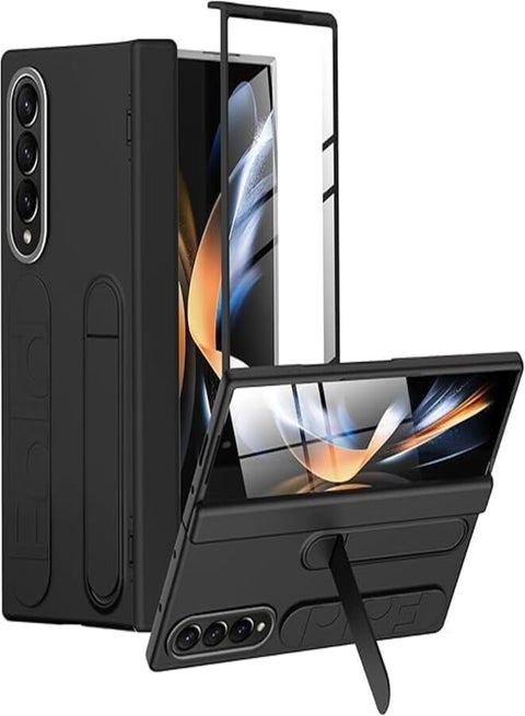 Next Store Compatible with Samsung Galaxy Z Fold 5 Case Cover, PC Cover with Hinge Protection, Screen Protector, Shock and Scratch Resistant, Anti-Drop and Durable.(Black)