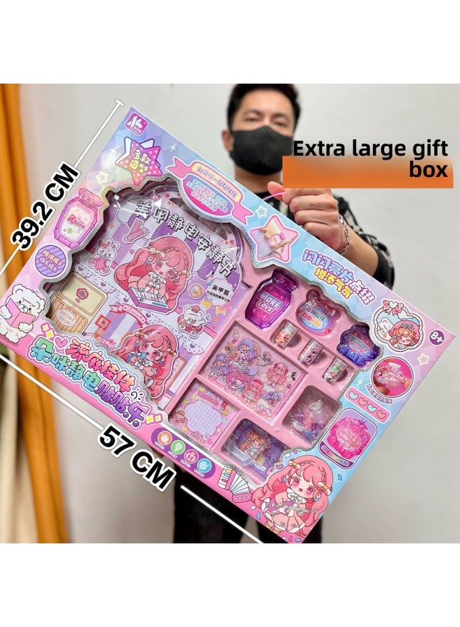 Children And Girls Toys Simulation Kitchen Play House Toys Suit Educational Toys Training Institutions Renewal Gifts-Specifications:0257-47 Electrostatic Quiet Book Pendant 【super Large Gift Box】 - Image 1