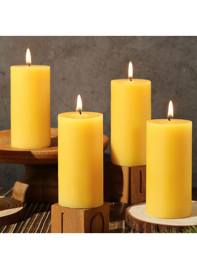 شموع عمودية من شمع العسل الطبيعي، شموع شمع العسل النقي طويلة الاحتراق بكميات كبيرة، شموع شمع العسل غير المعطرة للمنزل، للصلاة - Image 1