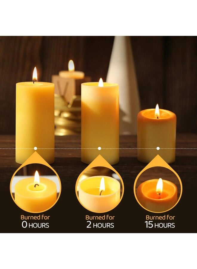 شموع عمودية من شمع العسل الطبيعي، شموع شمع العسل النقي طويلة الاحتراق بكميات كبيرة، شموع شمع العسل غير المعطرة للمنزل، للصلاة - Image 3