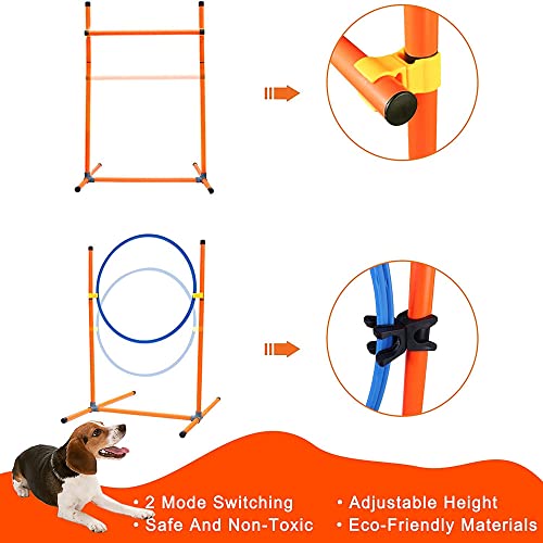 Kvittra Agility Training Set for Dogs - Affordable Training Kit Dog Jump Training Obstacle Course Starter Kit Pet Outdoor Games with Tunnel, Dog Flying Disc, Weave Poles, Jump Ring, Carrying Bag - Image 4