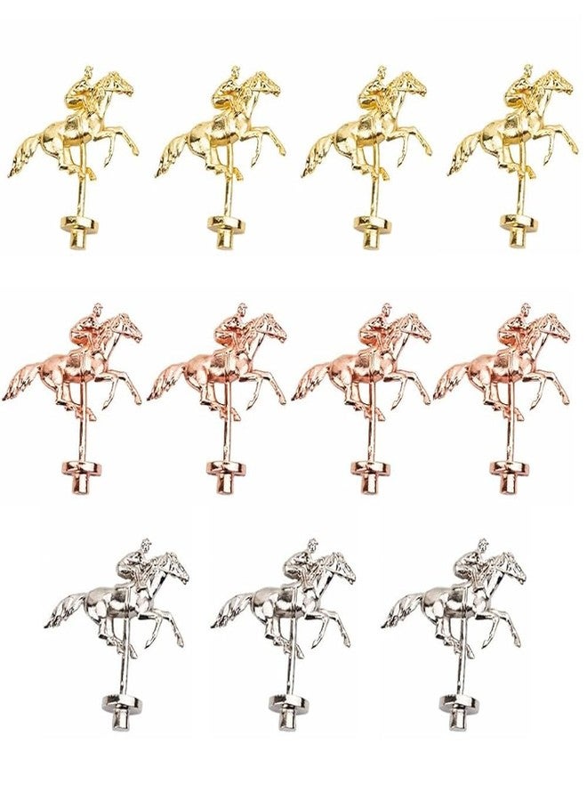AKV Metal Horse Race Game Pegs for Most Horse Racing Board Game, Classic Horse Racing Game Pieces for Horse Race Board Game, Horse Size:2.12x2.2inchs, Peg Foot Size:0.27 inchs (4Gold+4Rose Gold+3Silver) - Image 1
