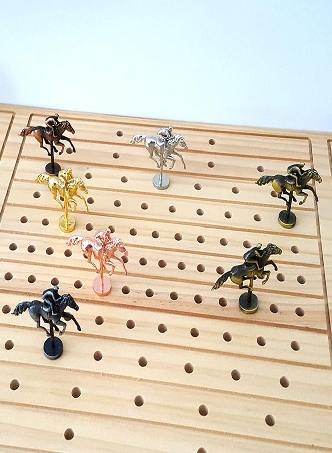 AKV Metal Horse Race Game Pegs for Most Horse Racing Board Game, Classic Horse Racing Game Pieces for Horse Race Board Game, Horse Size:2.12x2.2inchs, Peg Foot Size:0.27 inchs (4Gold+4Rose Gold+3Silver) - Image 4