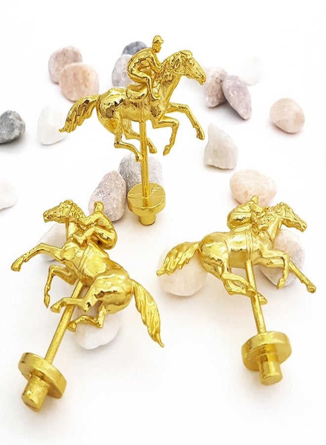 AKV Metal Horse Race Game Pegs for Most Horse Racing Board Game, Classic Horse Racing Game Pieces for Horse Race Board Game, Horse Size:2.12x2.2inchs, Peg Foot Size:0.27 inchs (4Gold+4Rose Gold+3Silver) - Image 3