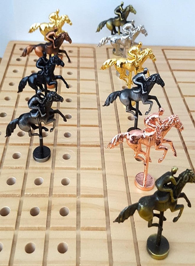 AKV Metal Horse Race Game Pegs for Most Horse Racing Board Game, Classic Horse Racing Game Pieces for Horse Race Board Game, Horse Size:2.12x2.2inchs, Peg Foot Size:0.27 inchs (4Gold+4Rose Gold+3Silver) - Image 5