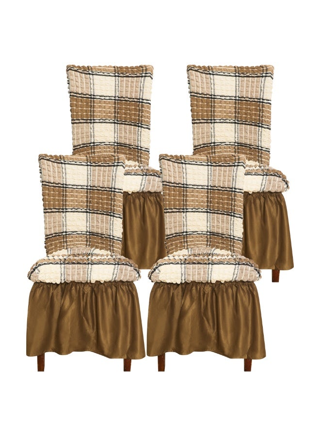 4 PCS High Stretch Skirt Chair Cover for Dining Removable Dining Room Chair Covers with Skirt Spandex Chair Slipcovers Protector - Image 1