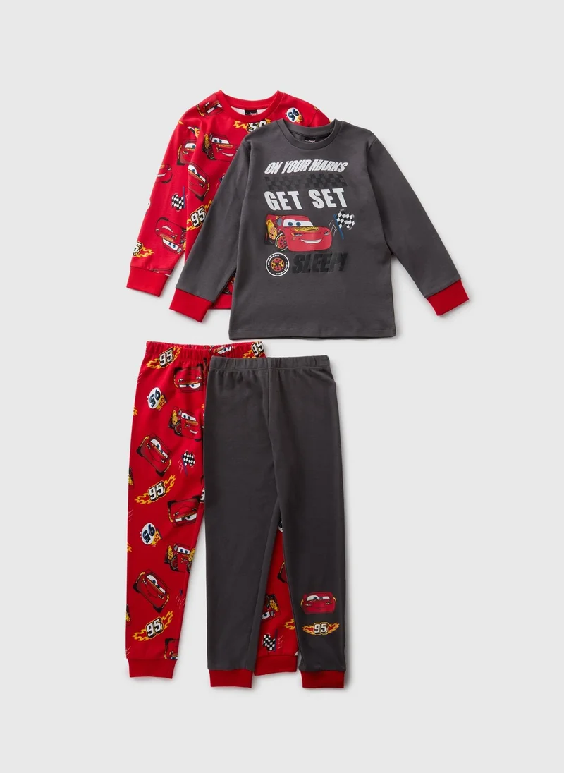 Matalan Cars 2 Pack Boys Red Pyjama Set