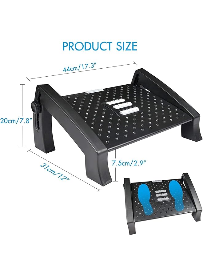 erorex Under Desk Footrest With Massage Surface Foot Rest Ergonomic 6 Height Position Adjustable Foot Stool Stand With Firm Non Slip Legs For Home Office - Image 3