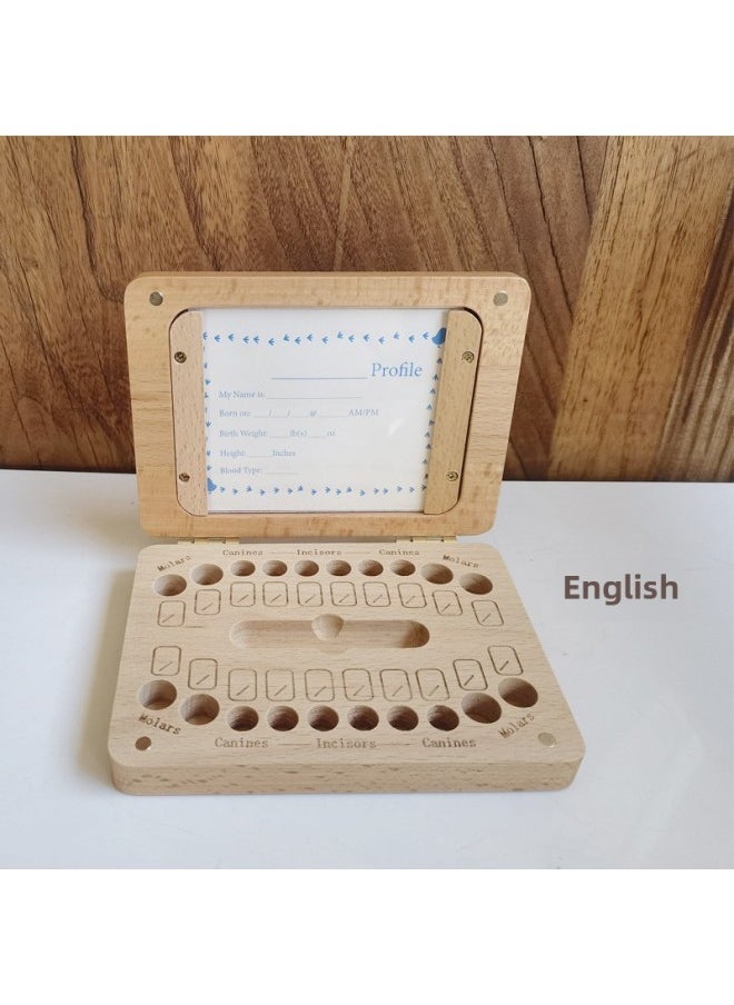 Children's Milk Tooth Memorial Box Milk Tooth Box Tooth Replacement Storage Box Milk Tooth Storage Box Fetal Hair Storage Box-Color:Book Original Tooth Box-english - Image 1