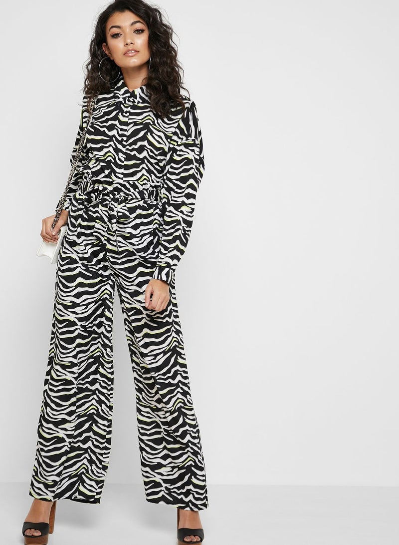 Ginger Zebra Print Paperbag Waist Pants - Image 4