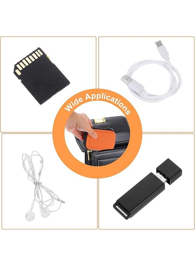 حافظات سماعات الأذن، حامل سماعات أذن سلكي، منظم سماعات أذن بسحاب صغير مع جيب شبكي لكابل USB وسماعات الأذن، برتقالي - Image 5