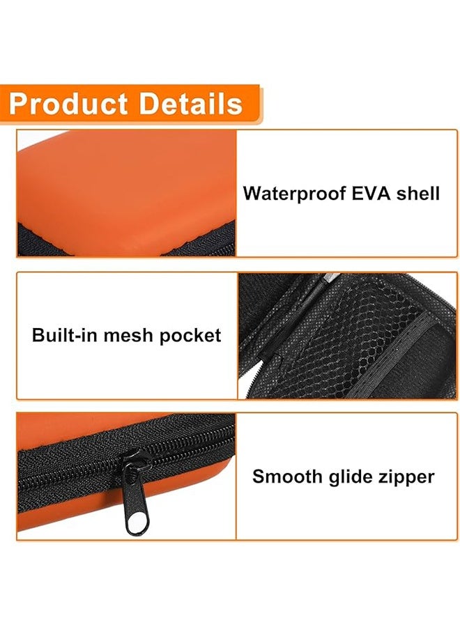 حافظات سماعات الأذن، حامل سماعات أذن سلكي، منظم سماعات أذن بسحاب صغير مع جيب شبكي لكابل USB وسماعات الأذن، برتقالي - Image 4