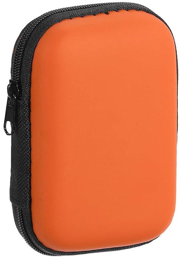 حافظات سماعات الأذن، حامل سماعات أذن سلكي، منظم سماعات أذن بسحاب صغير مع جيب شبكي لكابل USB وسماعات الأذن، برتقالي - Image 1