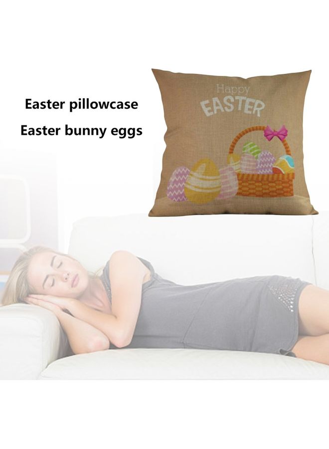 NIBEMINENT Printed Cushion Cover Beige/PInk/Blue - Image 3