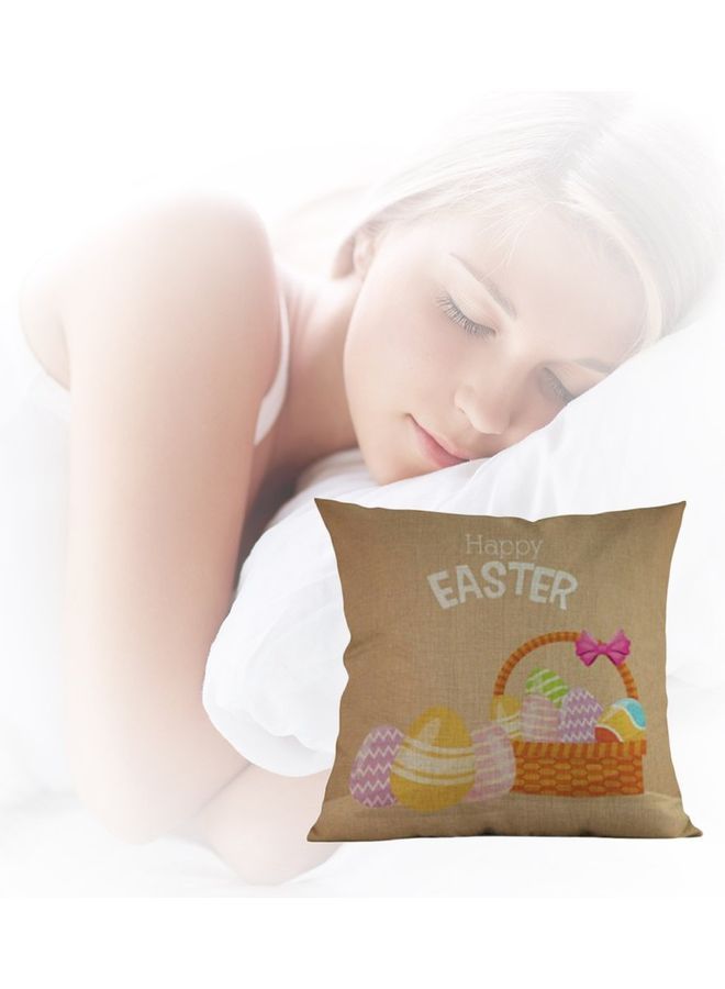 NIBEMINENT Printed Cushion Cover Beige/PInk/Blue - Image 4