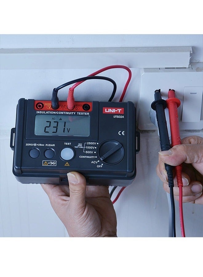 UNI-T 2500V Digital Insulation Resistance Meter Tester Megohmmeter Highly Voltmeter Continuity Tester w/LCD Backlight UT502A - Image 4