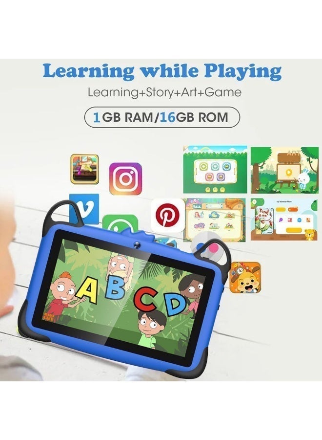 بوصة 7 أندرويد للأطفال 1 جيجابايت + 16 جيجابايت واي فاي رباعي النواة أندرويد تابلت لوحي منتجات تعليمية للأطفال  تابلت تعليمي  للاطفال-بدون شريحة - Image 4