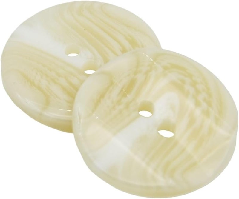 Ivory Resin Sewing Buttons 60 Pieces 23mm Diameter for Shirts and Crafts - Image 1