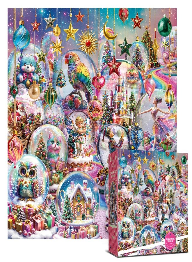 Antelope Puzzle Christmas Jigsaw Puzzle 1000 Pieces for Adults - Snow Globe Dreams Holiday Winter Scene, Cozy Christmas Puzzle Gift for Family Fun - Image 1