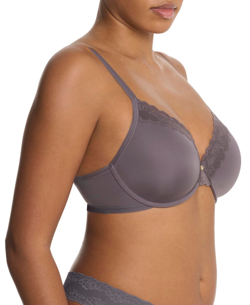 Natori Women's Refined Contour Underwire Bra with Lace and Cool-Touch 7313219, Gunmetal, 34C - Image 2