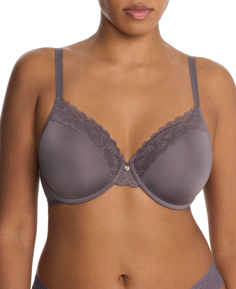 Natori Women's Refined Contour Underwire Bra with Lace and Cool-Touch 7313219, Gunmetal, 34C - Image 1