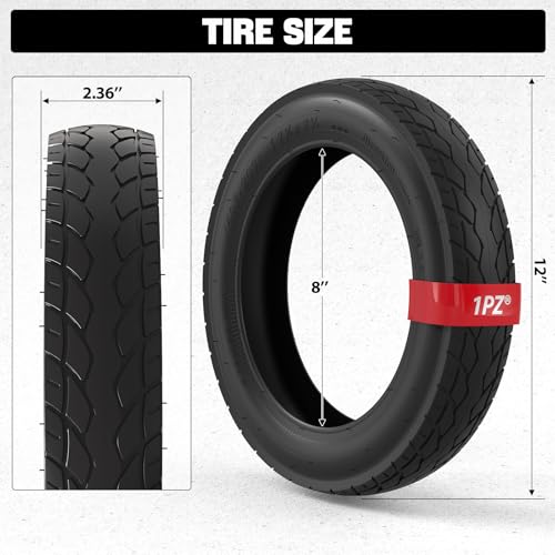 1PZ ER5-T02 Heavy Duty 12.5x2.25 (12-1/2 x2-1/4) Tire & Inner Tube Set with Angled Valve Stem for Electric Scooters Razor Pocket Mod Currie Schwinn GT IZIP eZip - Image 2