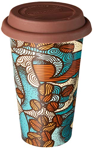 De'Longhi Hot Coffee Travel Mug Ceramic Thermal Double Wall + Silicone Lid, 10 oz, Taster Theme - Image 4