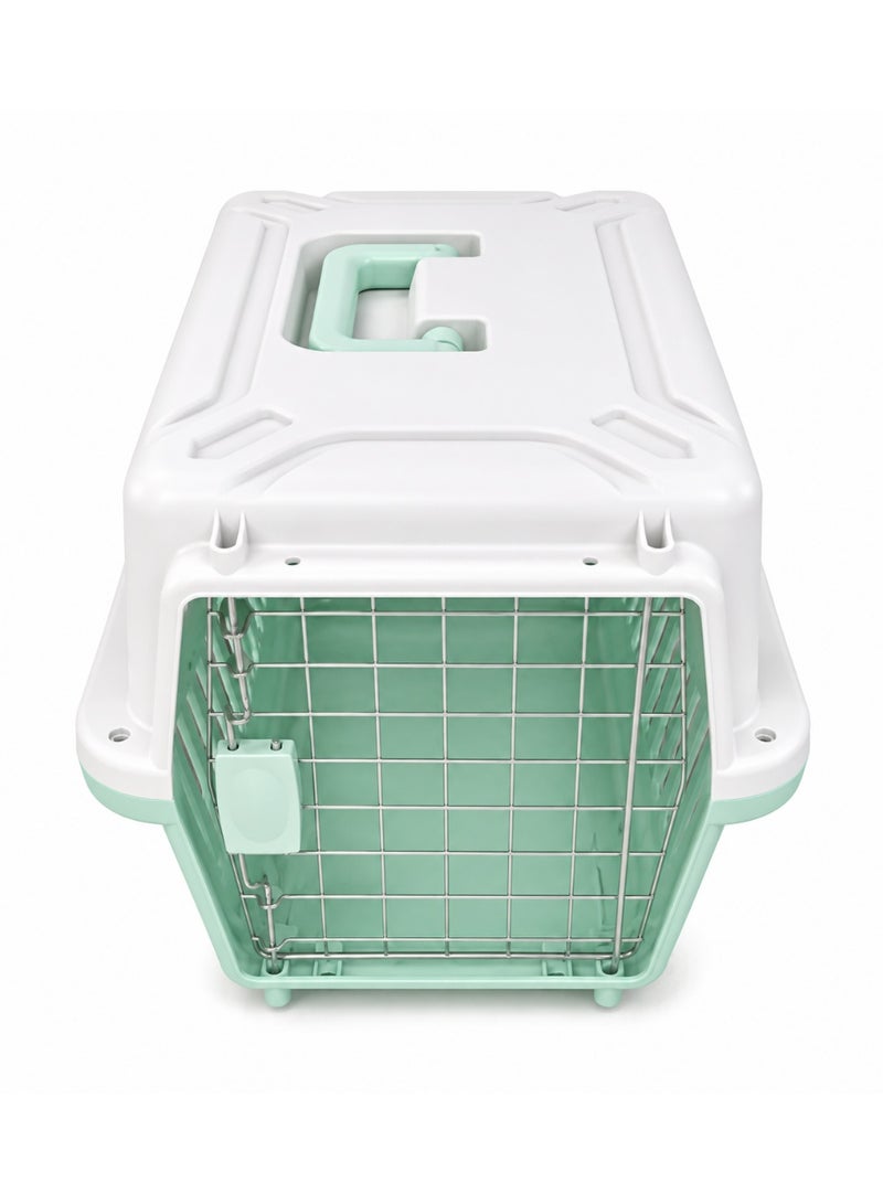 Pet Travel Carrier Crate with Wire Door, Ventilated Plastic, for Cats and Small Dogs, Multiple Colours, 60 cm - Image 3