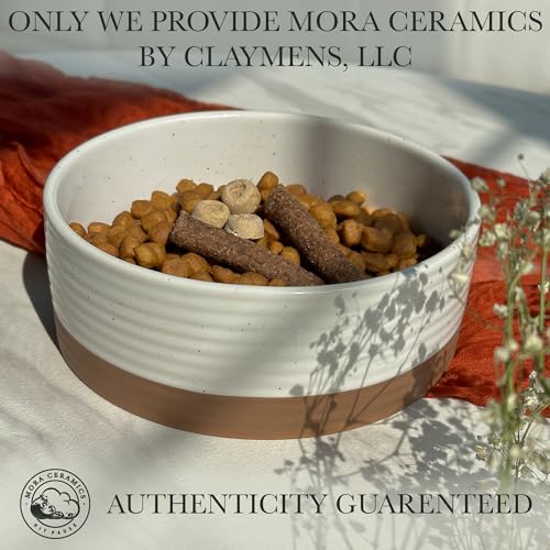Mora Ceramic Pet Bowl Size Medium - Food/Water Dish for Large Puppies, Cats, Retrievers, Medium Sized Dogs, ect. 28oz or 4 Cups - Basic Bowls for Your Dog or Cat, Mix and Match for a Set - Vanilla - Image 4