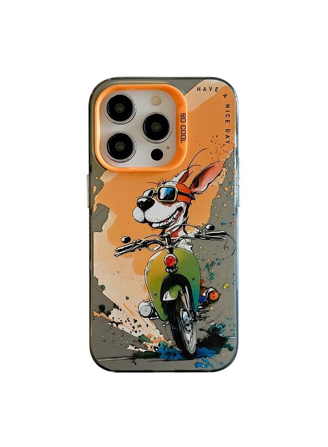 اس-توب جراب لهاتف iPhone 16 Pro بنمط حيواني من سلسلة لوحات زيتية من البولي كربونات + جراب هاتف من مادة TPU - Image 1