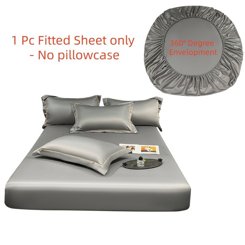 Cooling Bed Sheet for Hot Sleepers, Summer Breathable Mattress Protector with 360° Elastic - Cooling Fabric, 9 Colors, Anti-Wrinkle Fade & Shrink, Machine Washable - Image 1