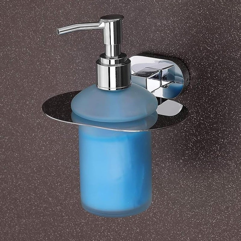 iSTAR Stainless Steel Multi-Purpose Liquid Soap Dispenser Pump | Wall-Mount Round Holder with Hand Wash Bottle | Bathroom Accessory Ideal for Shampoo, Wash Basin, Bathroom, Home and Hotel (Pack of 2) - Image 1