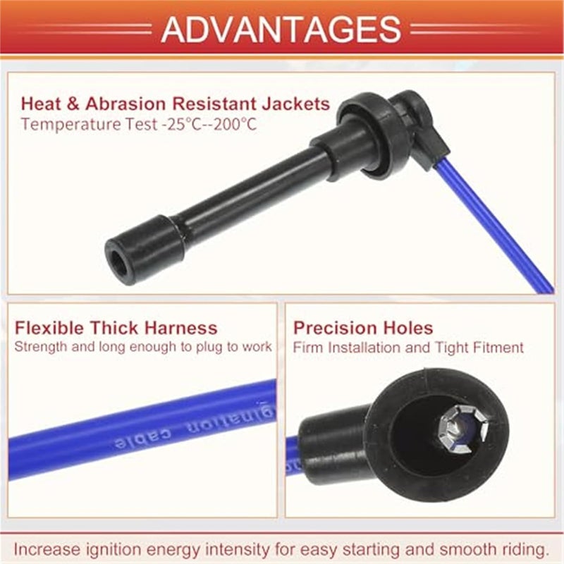 Vuzmode Car Spark Plug Coil Wires Set - Image 3
