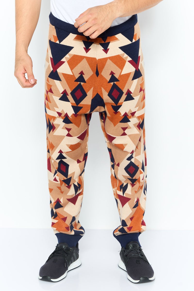 Never fully Dressed Men Regular Fit Allover Print Jogger Pants, Brown - Image 1