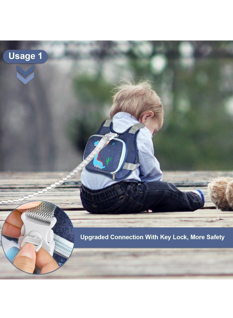 3 in 1 Toddler Harness Leashes + Anti Lost Wrist Link, Kids Harness Children Leash for Girls, Child Anti Lost Leash Baby Cute Harness Belt Strap Hold Kids Close While Walking - Image 5
