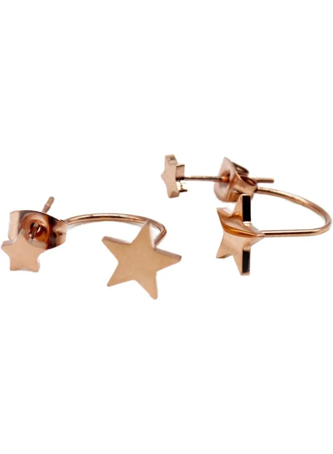 Lee Cooper Lee Cooper Women's Stainless Steel Rose Gold Plating Earrings - LC.E.01086.440, 19 * 8mm, No Gemstone