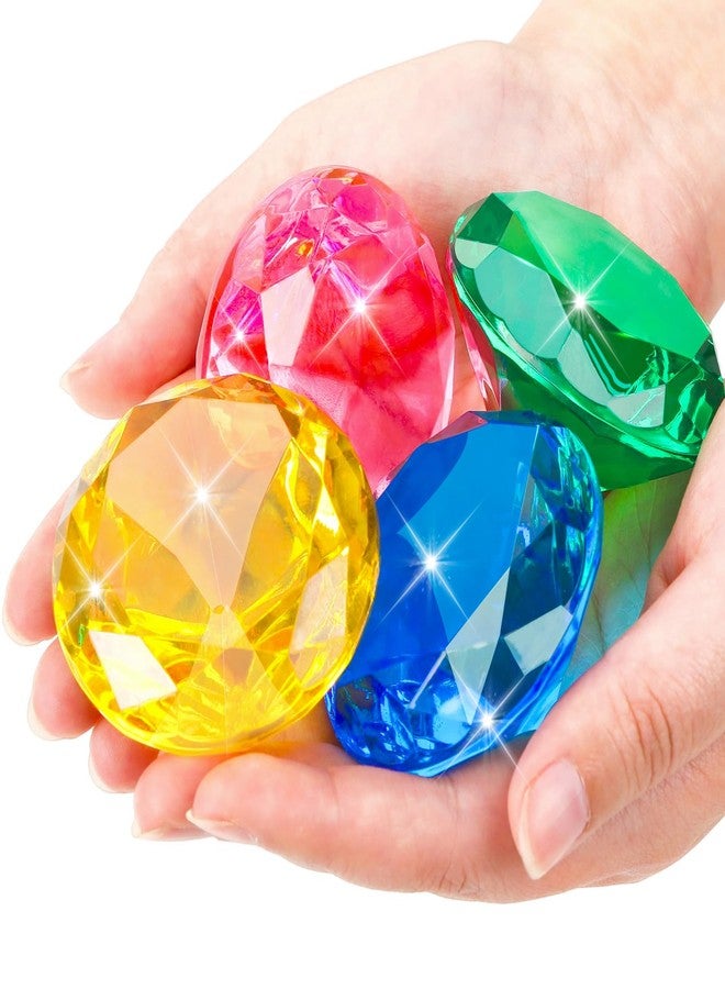 MARFOREVER Extra Big Diving Gems, 60 MM Extra Large Diamond Pool Toys Huge Colorful Acrylic Diamond Gems Pirate Treasure Diving Gems for Summer Water Toys Games Swimming Training Birthday Party Favor - Image 1