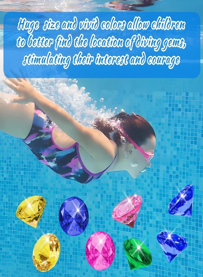 MARFOREVER Extra Big Diving Gems, 60 MM Extra Large Diamond Pool Toys Huge Colorful Acrylic Diamond Gems Pirate Treasure Diving Gems for Summer Water Toys Games Swimming Training Birthday Party Favor - Image 4