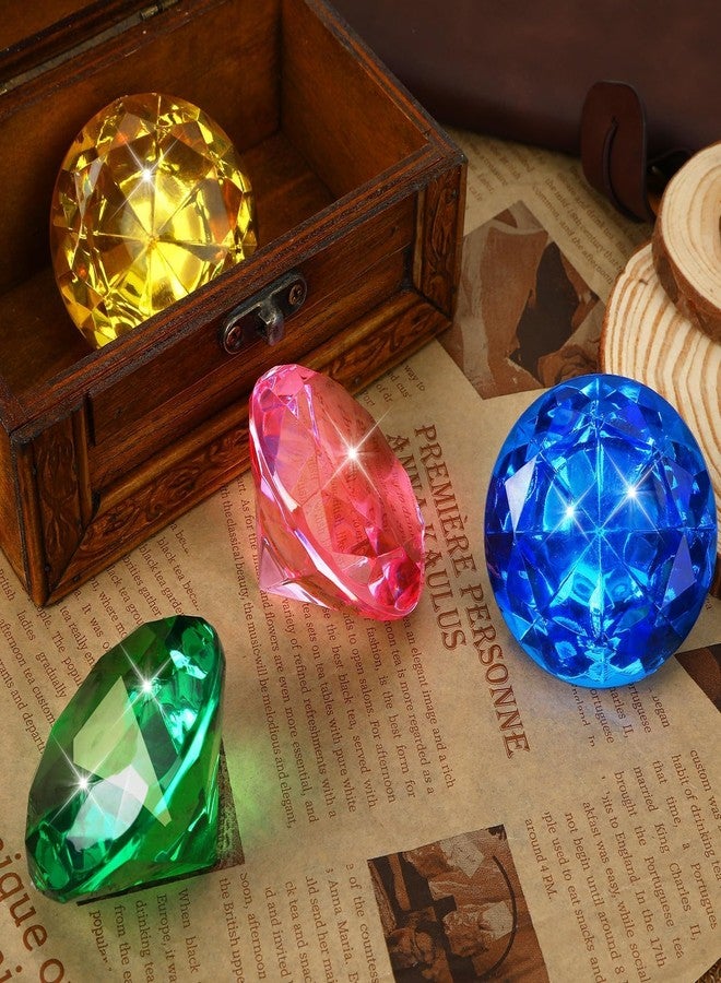 MARFOREVER Extra Big Diving Gems, 60 MM Extra Large Diamond Pool Toys Huge Colorful Acrylic Diamond Gems Pirate Treasure Diving Gems for Summer Water Toys Games Swimming Training Birthday Party Favor - Image 3